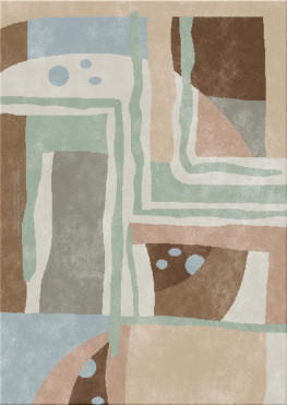 Memphis 13846-snail garden - handmade rug, tufted (India), 24x24 5ply quality
